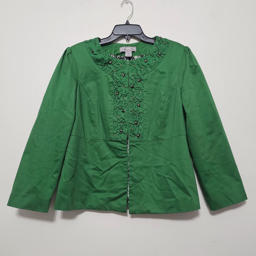 Birch Hill Women's Jacket‎ Blazer XL/16 Green Long Sleeves 1044